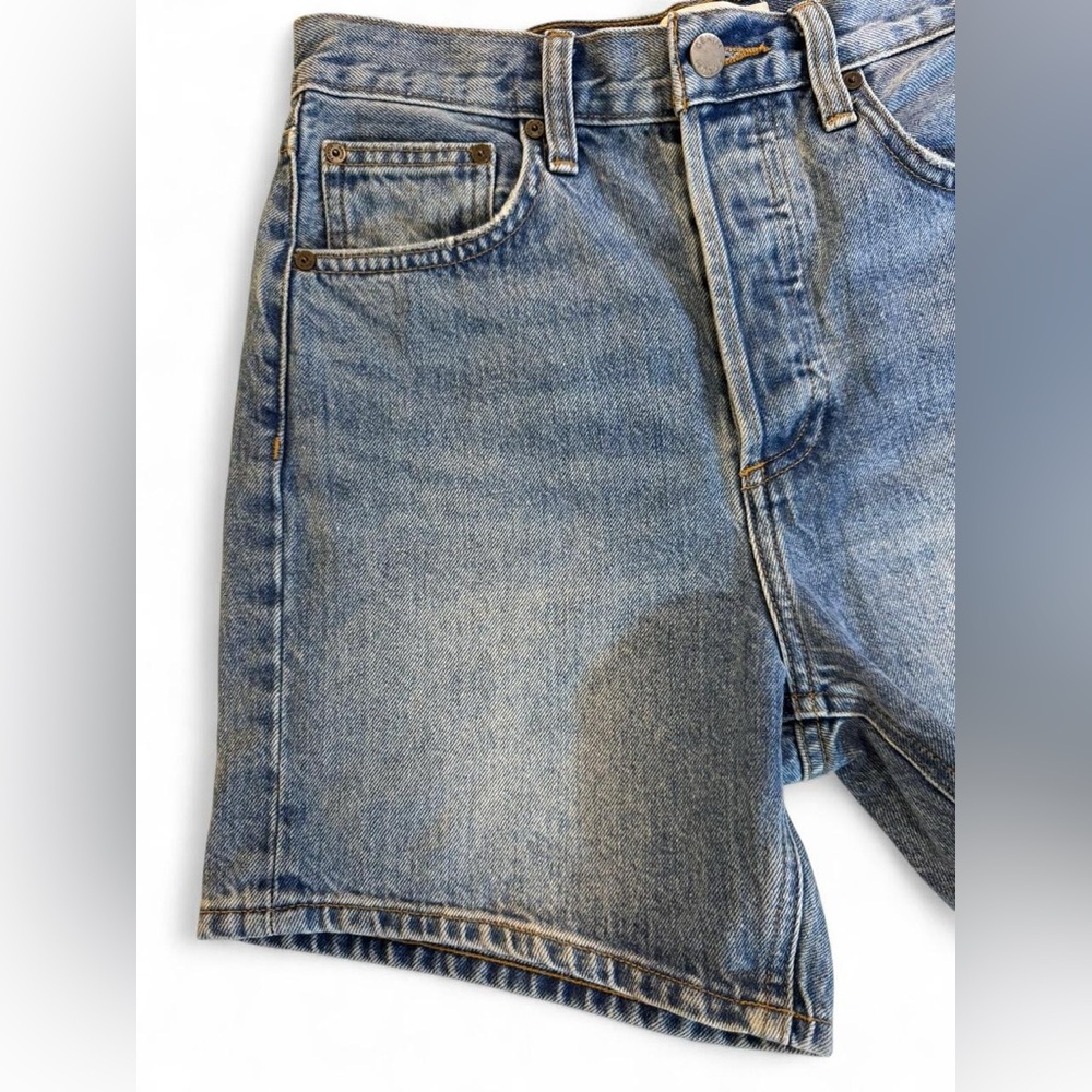 Denim Forum The Joni Mid Length Short High Rise Denim Shorts 25 - Picture 5 of 16